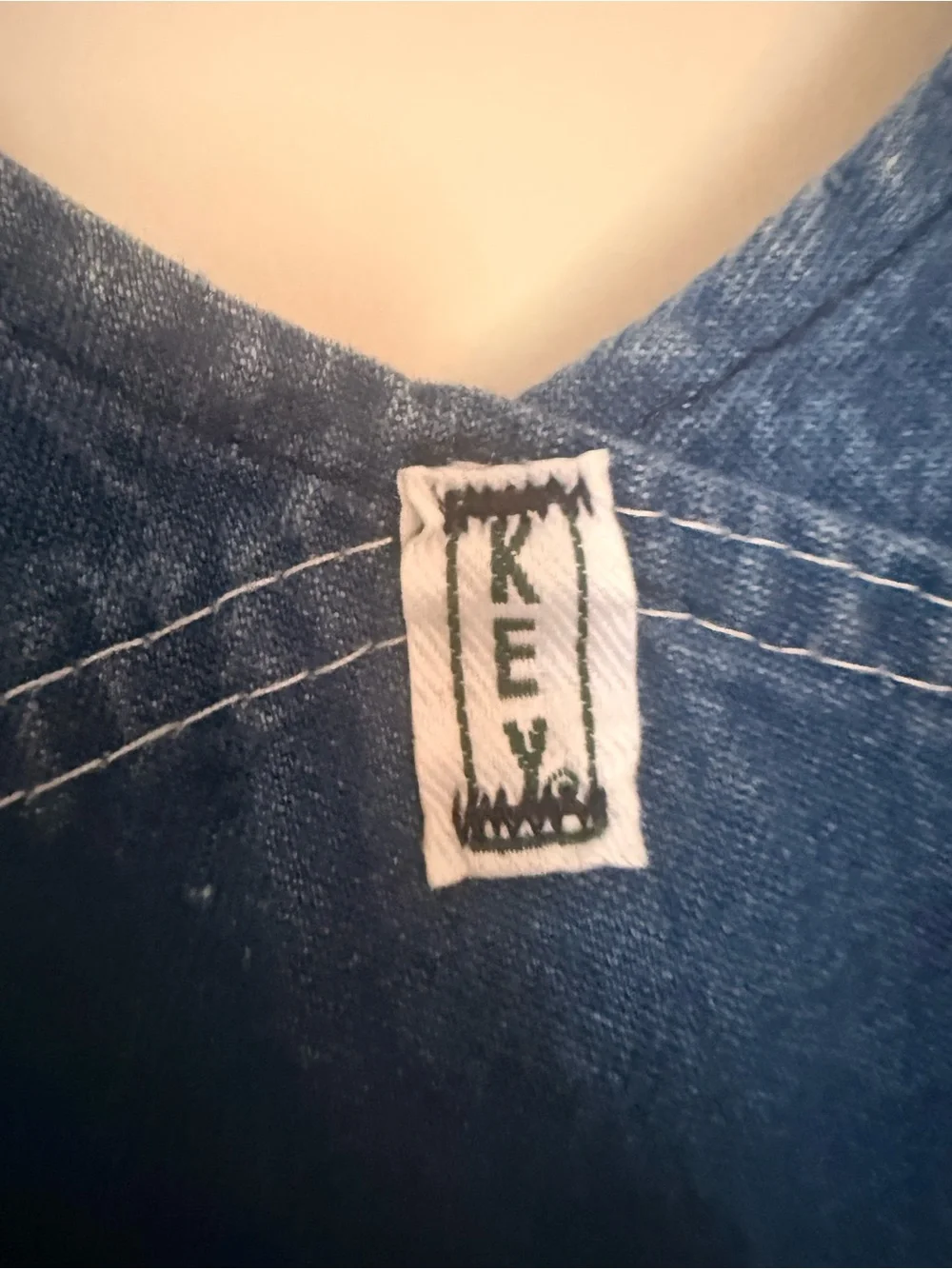 Vintage 90s KEY Imperial Denim Bib Overalls Mens 40x34 Carpenter Workwear - Picture 4 of 6